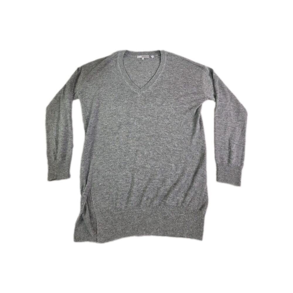 Vince Sweater Women Size XS Gray V-Neck Wool Polyester Cashmere Casual C38-28
